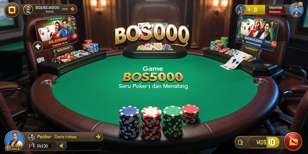 Tampilan gameplay seru di BOS5000 dengan aksi Poker yang mendebarkan.