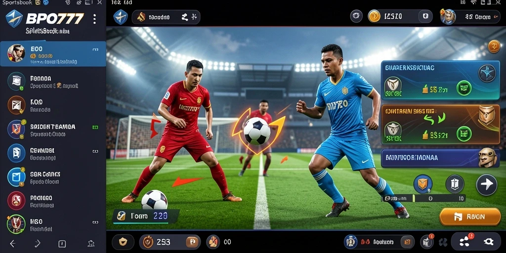 Screenshot BPO777 menampilkan antarmuka aplikasi Sportsbook.