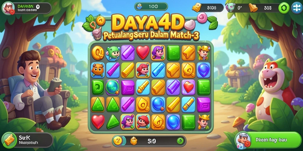 Tampilan menarik dari gameplay Match-3 dalam DAYA4D.
