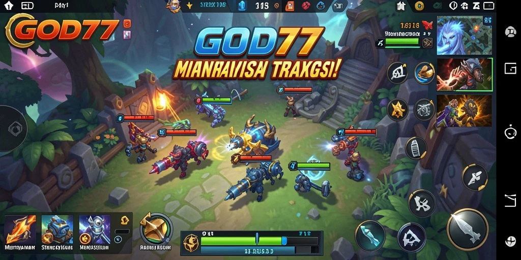 Tangkapan layar dari gameplay GOD77 yang penuh strategi.